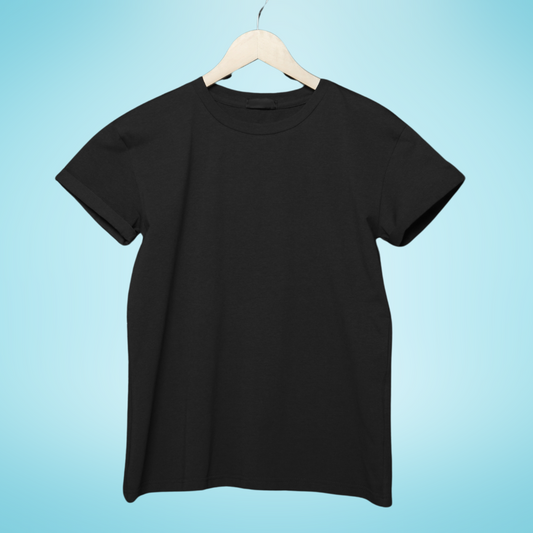 Men’s Black Half Sleeve Round Neck Plain T-Shirt